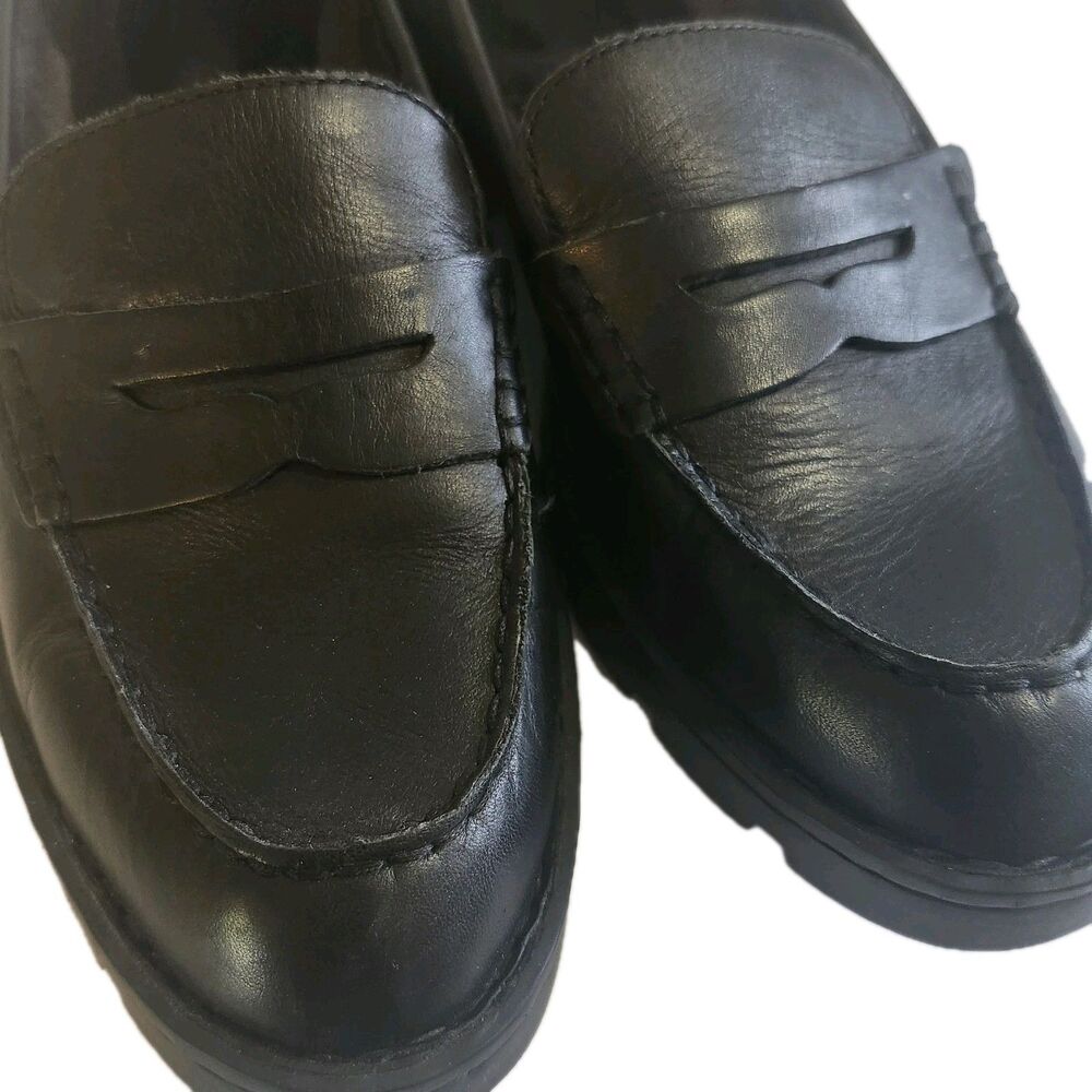 Born Womens Black Leather Slip On Penny Loafers Shoes Size 8 M F75103 - Picture 7 of 9